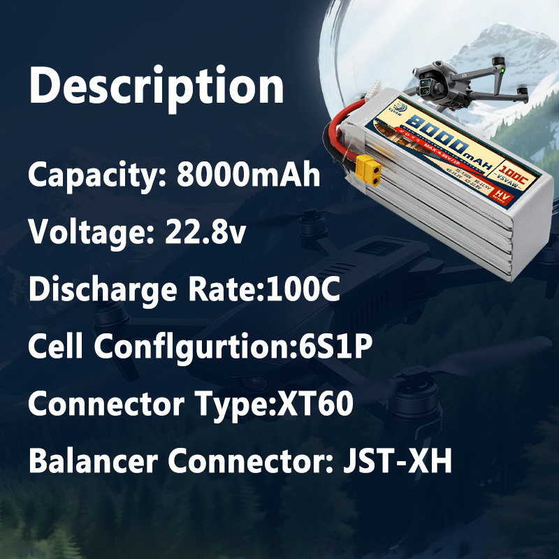 2026 New 6S 22.8V 8000mAh 100C - 6S Lipo Battery 22.2V 5000Mah ulasan dan harga