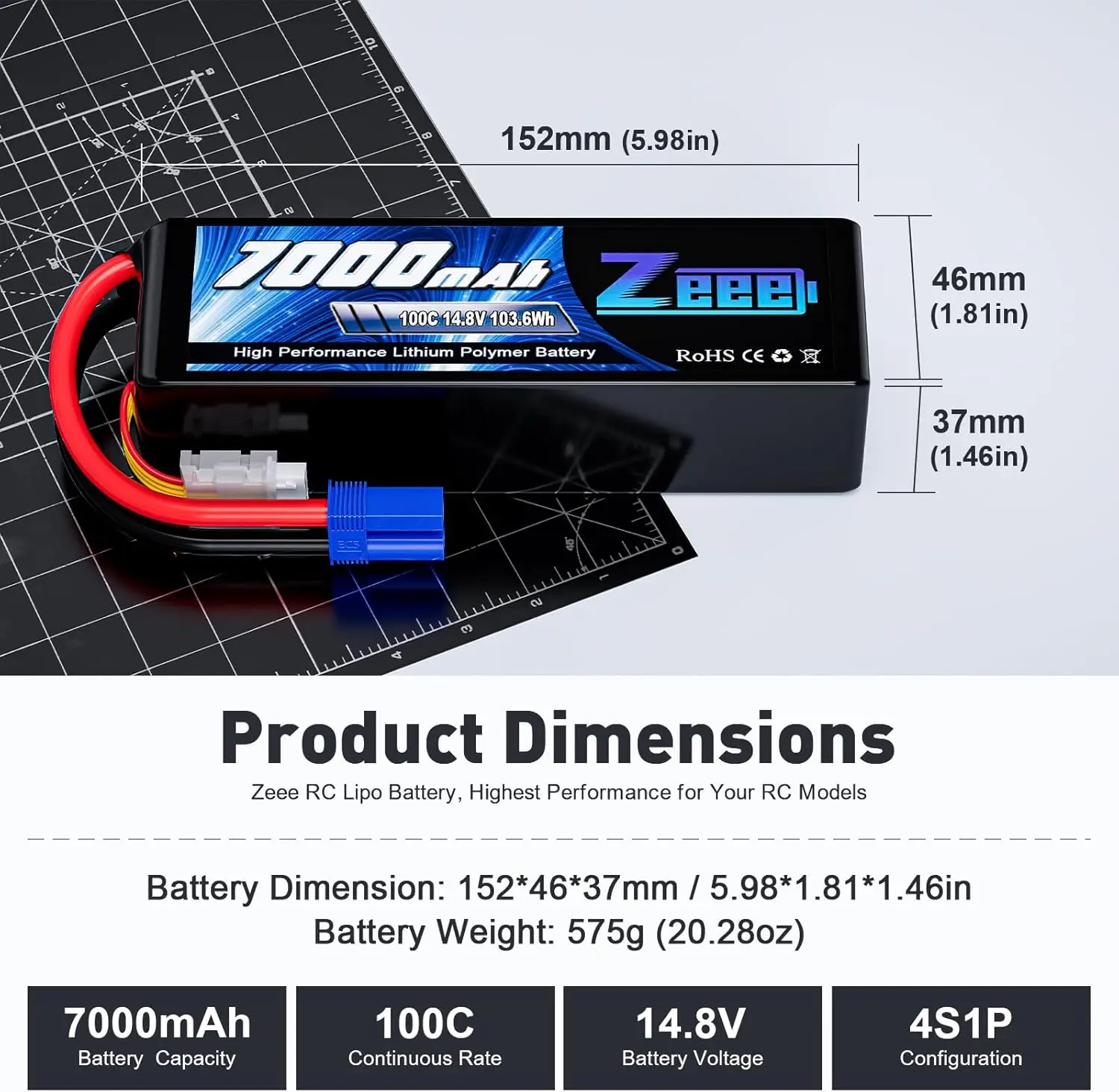 Zeee 4S 7000mAh FPV Drone Lipo - 6S Lipo Battery 22.2V 5000Mah ulasan dan harga