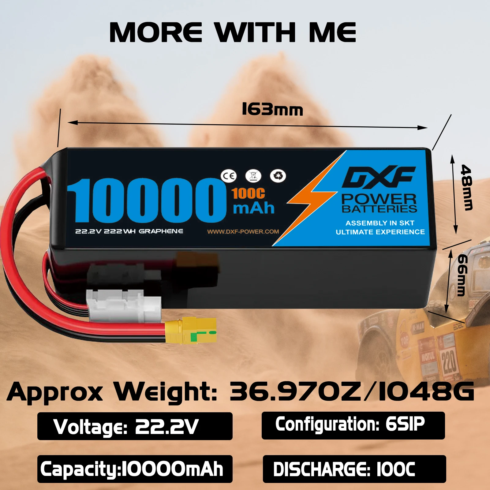 DXF Lipo Battery 6S 22.2V 100C - 6S Lipo Battery 22.2V 5000Mah ulasan dan harga