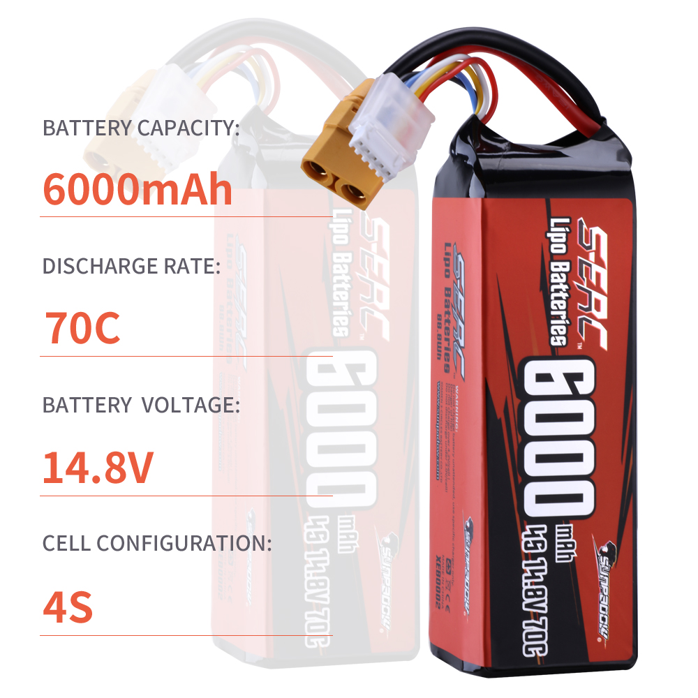 SUNPADOW 4S Lipo Battery for 1 - 4S Lipo Battery 14.8V 6000Mah ulasan dan harga