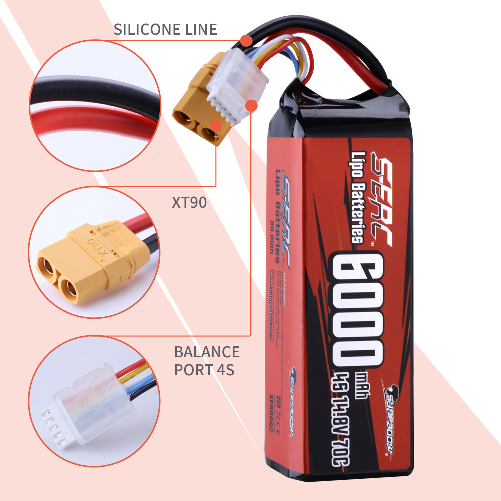 SUNPADOW 4S Lipo Battery for 1 - 4S Lipo Battery 14.8V 6000Mah ulasan dan harga